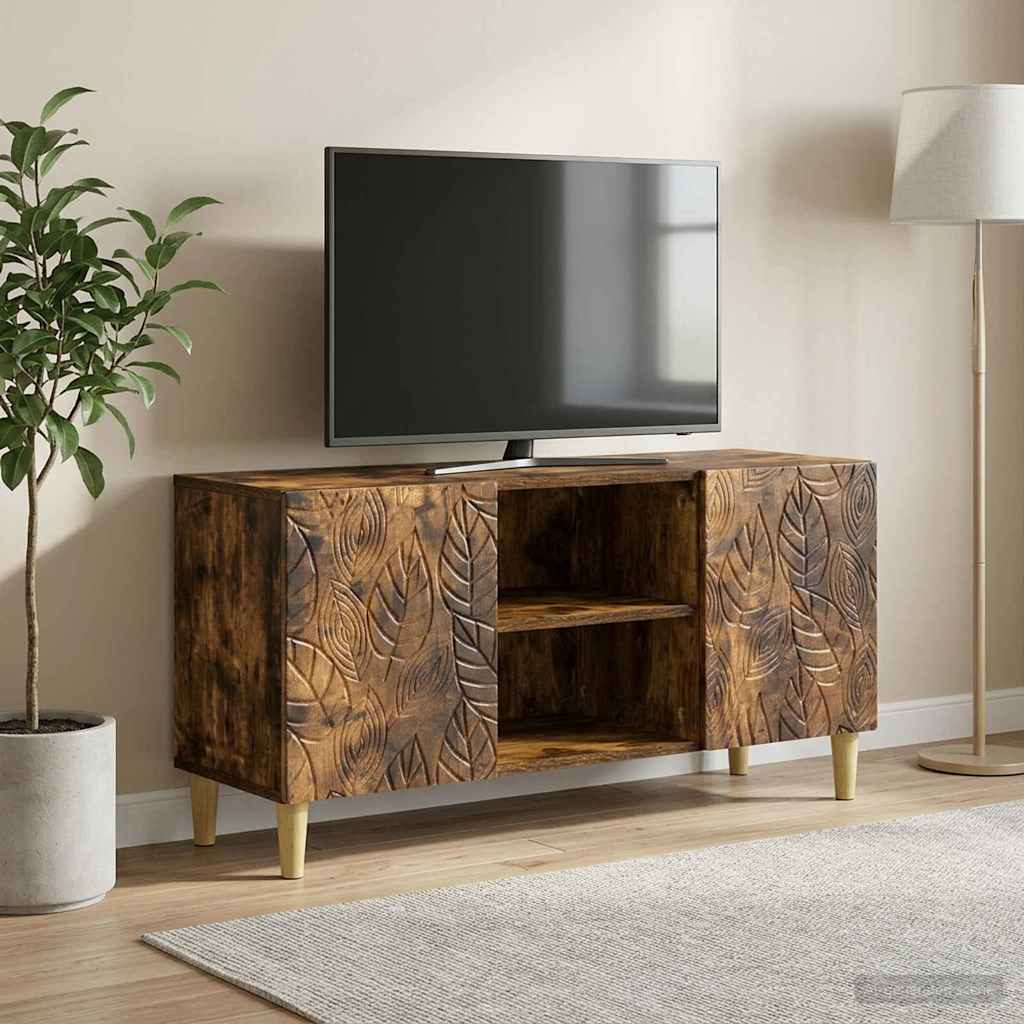 TV-skab 102 x 34,5 x 50 cm Røget eg Konstrueret træ