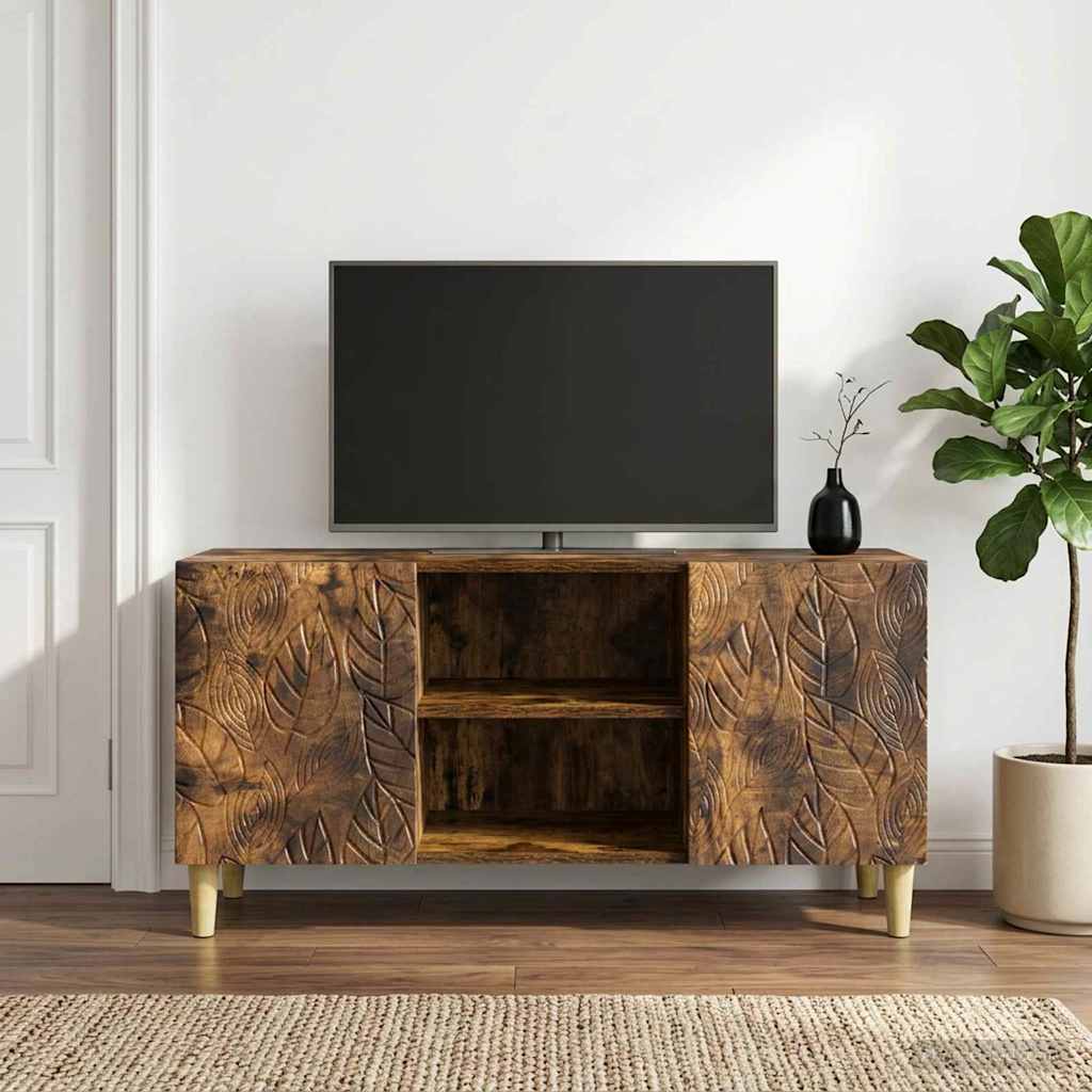TV-skab 102 x 34,5 x 50 cm Røget eg Konstrueret træ