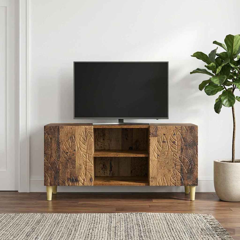 TV-skab 102 x 34,5 x 50 cm Gammelt træ Konstrueret træ
