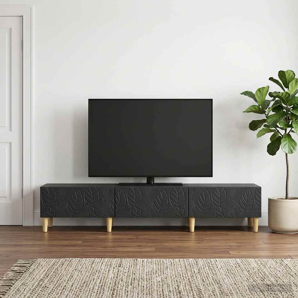 TV-skab 147 x 34,5 x 30 cm Sort Konstrueret træ
