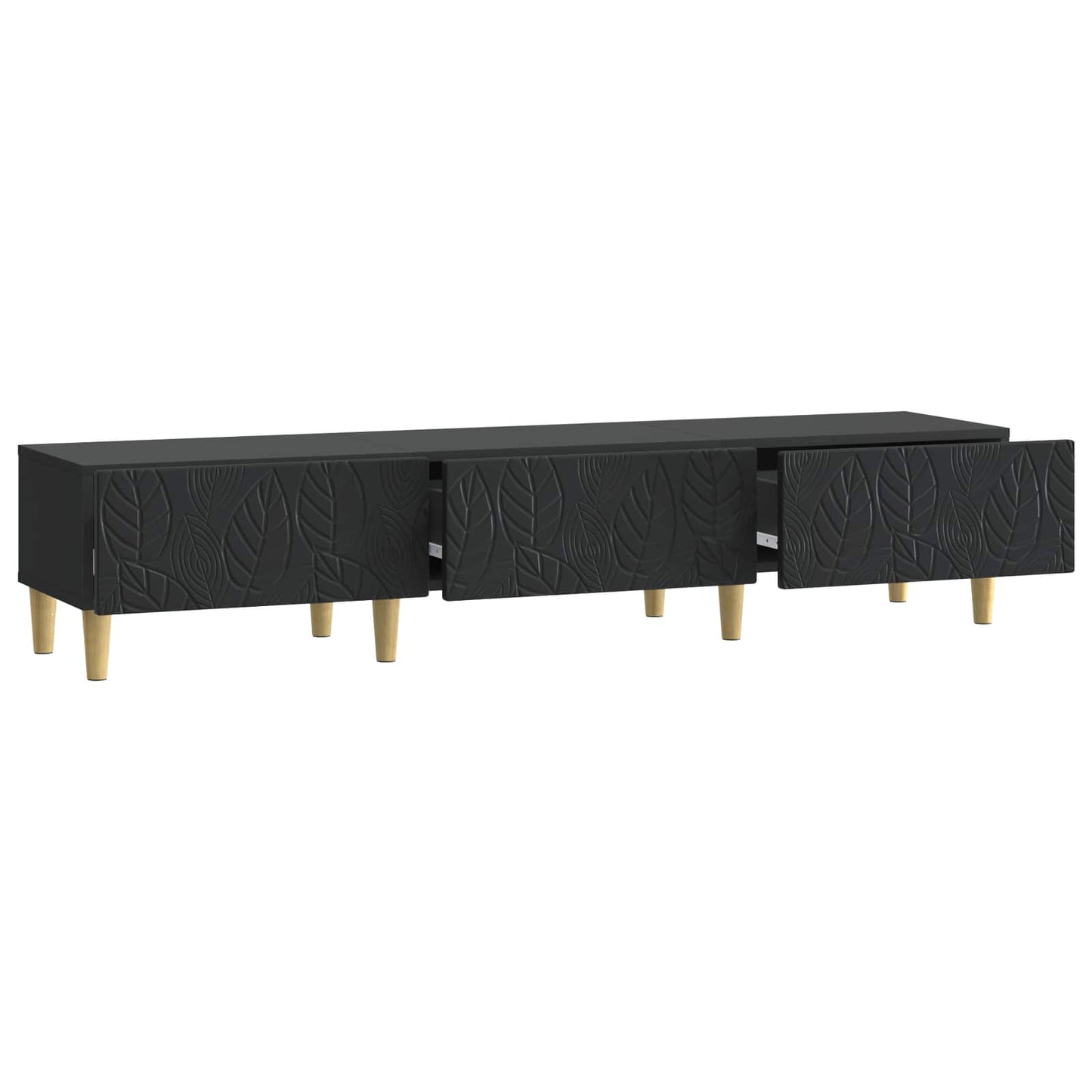 TV-skab 147 x 34,5 x 30 cm Sort Konstrueret træ