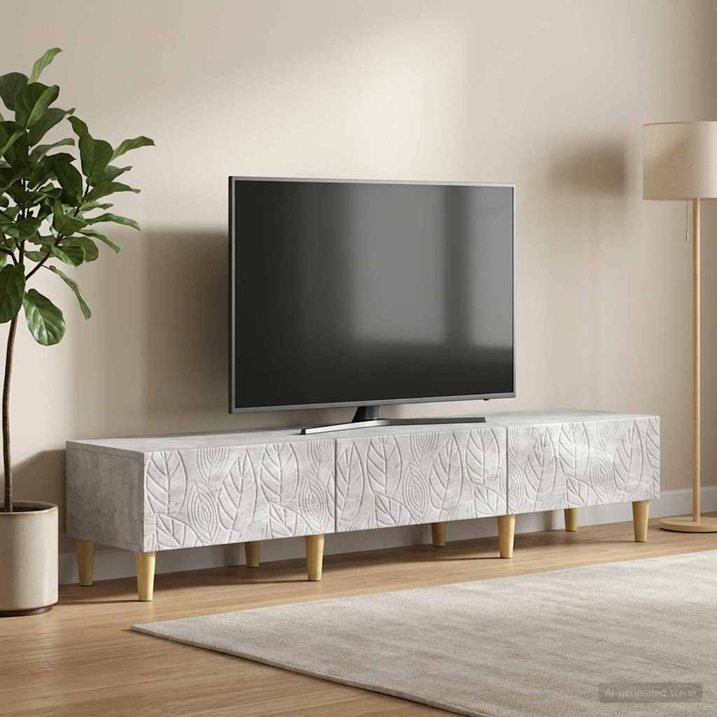 TV-skab 147 x 34,5 x 30 cm Betongrå Konstrueret træ