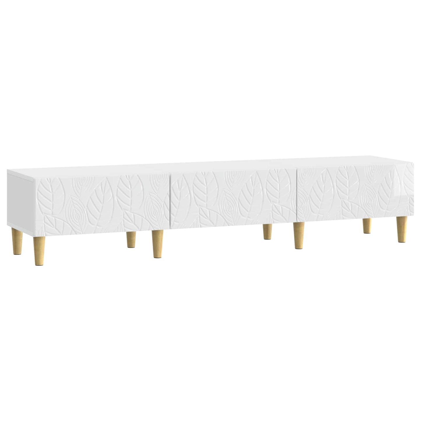 TV-skab 147 x 34,5 x 30 cm Hvid højglans Konstrueret træ