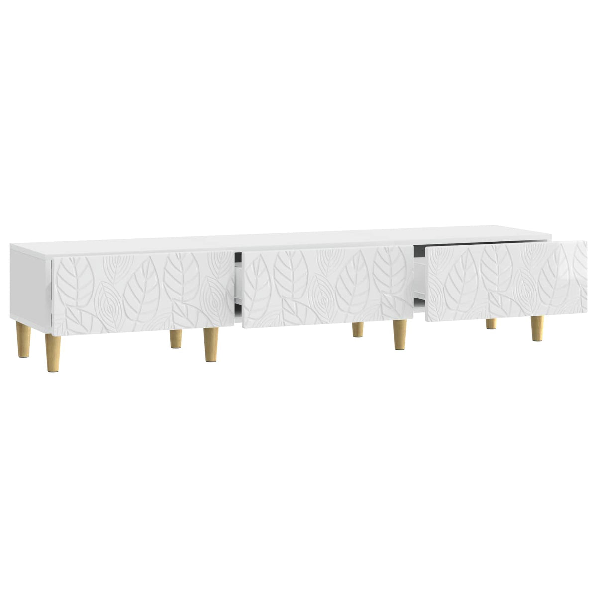 TV-skab 147 x 34,5 x 30 cm Hvid højglans Konstrueret træ