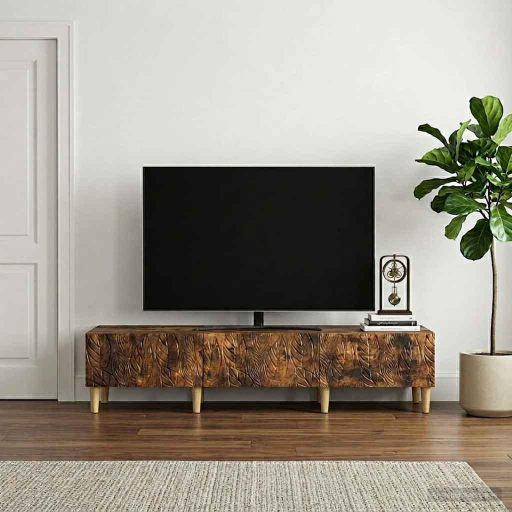 TV-skab 147 x 34,5 x 30 cm Røget eg Konstrueret træ