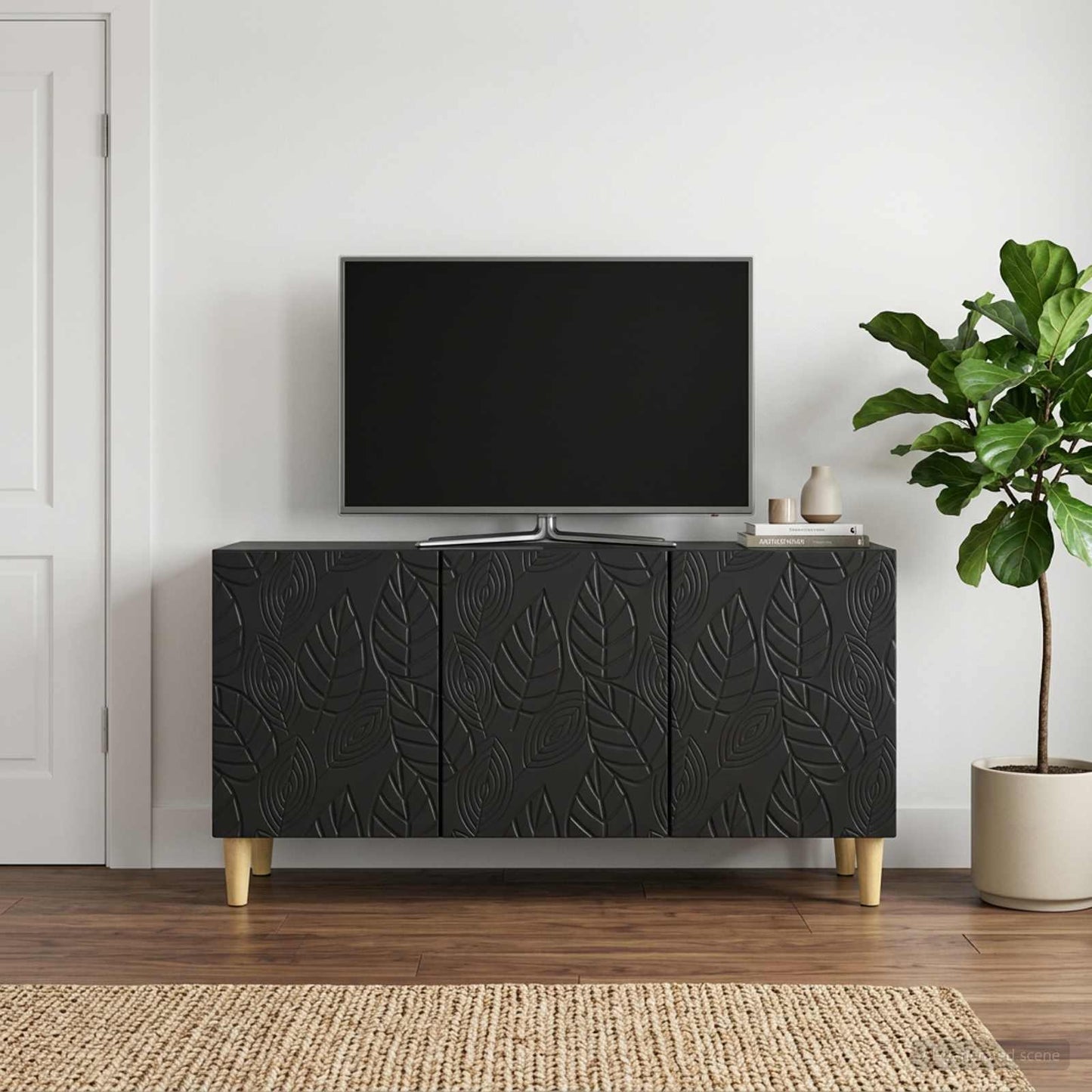 TV-skab 99 x 34,5 x 50 cm Sort Konstrueret træ