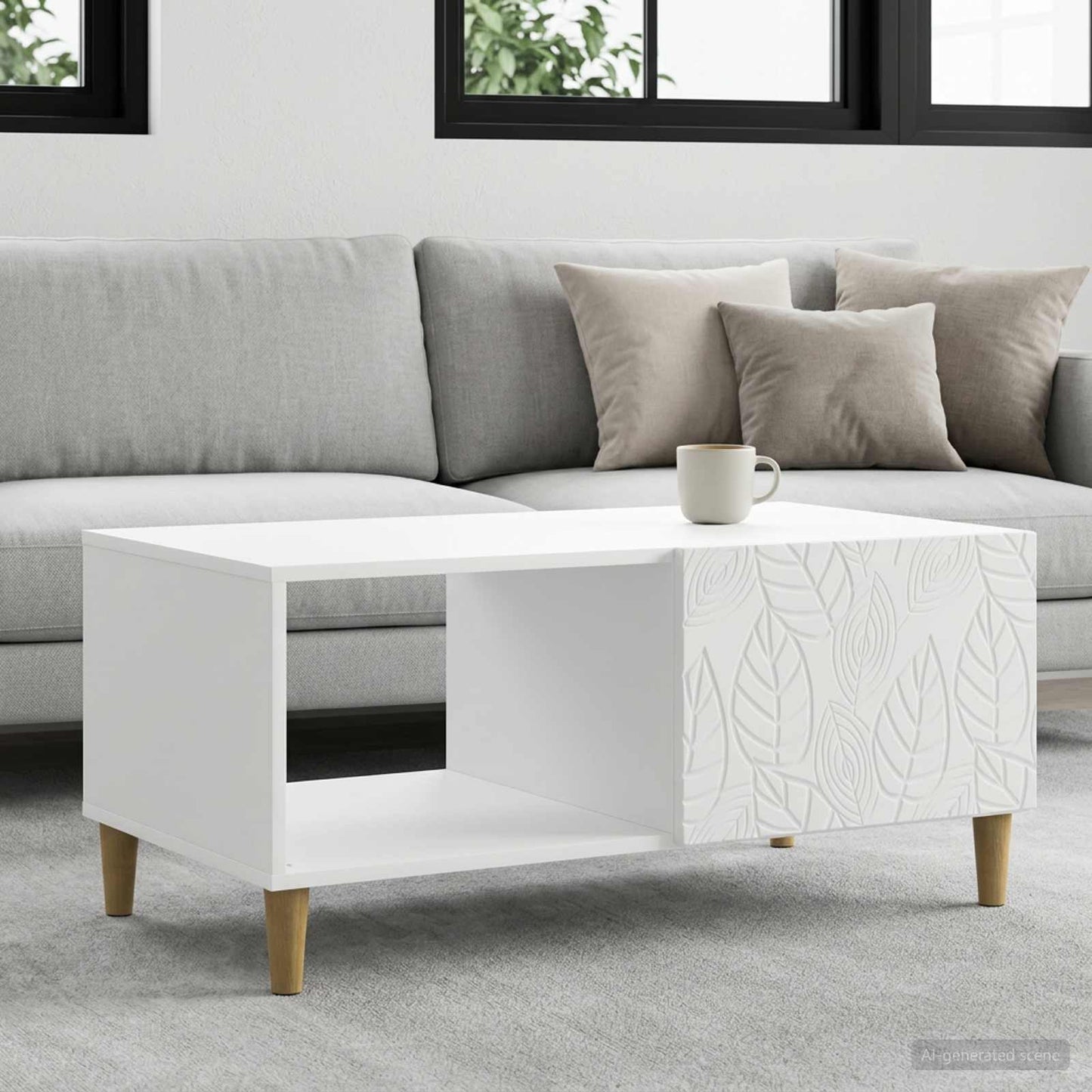 Sofabord Hvid 90 x 50 x 40 cm Konstrueret træ