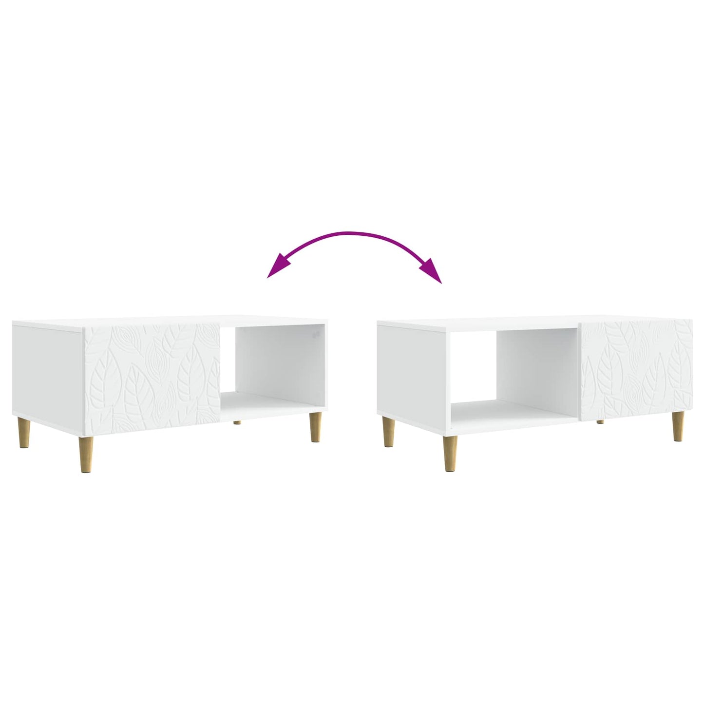 Sofabord Hvid 90 x 50 x 40 cm Konstrueret træ