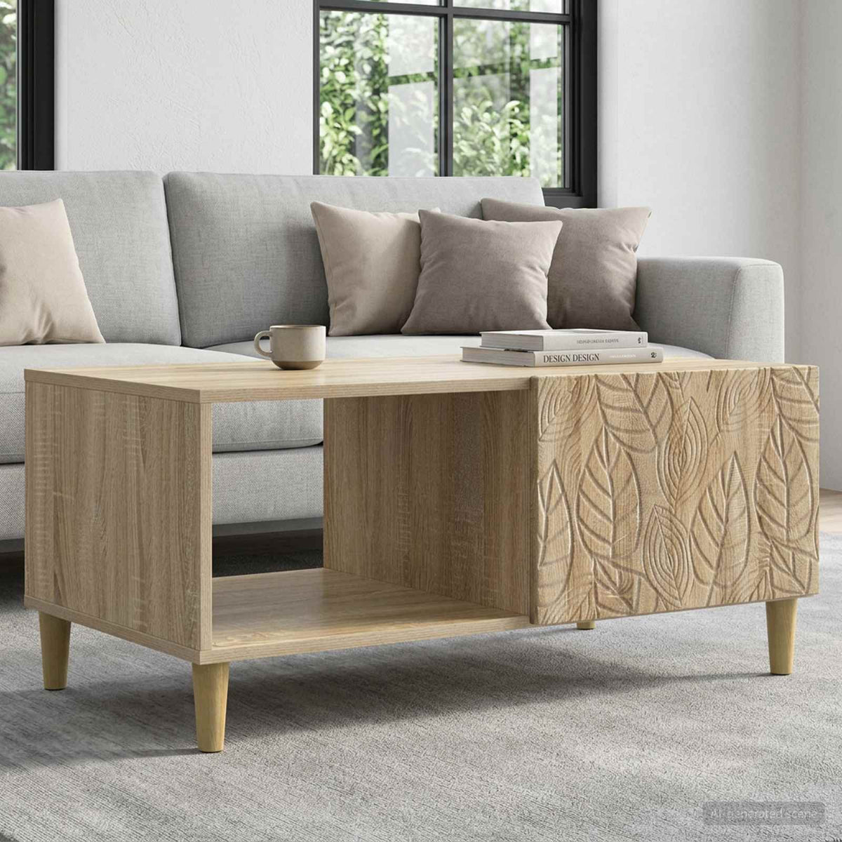 Sofabord Sonoma-eg 90 x 50 x 40 cm Konstrueret træ