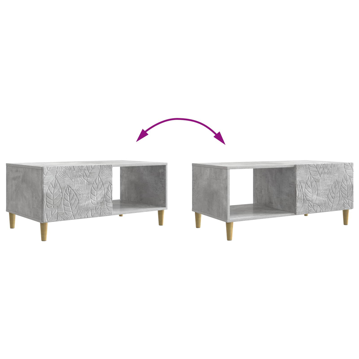 Sofabord Betongrå 90 x 50 x 40 cm Konstrueret træ