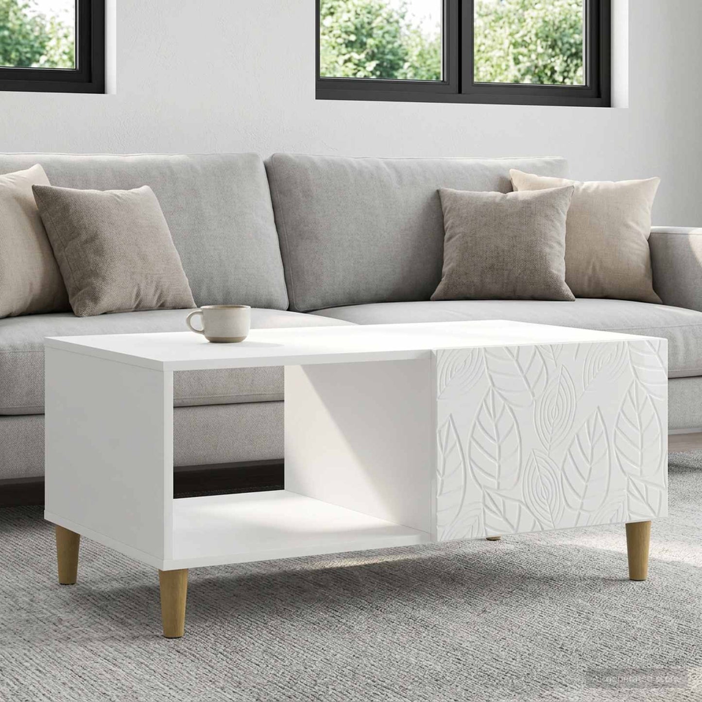 Sofabord Hvid højglans 90 x 50 x 40 cm Konstrueret træ