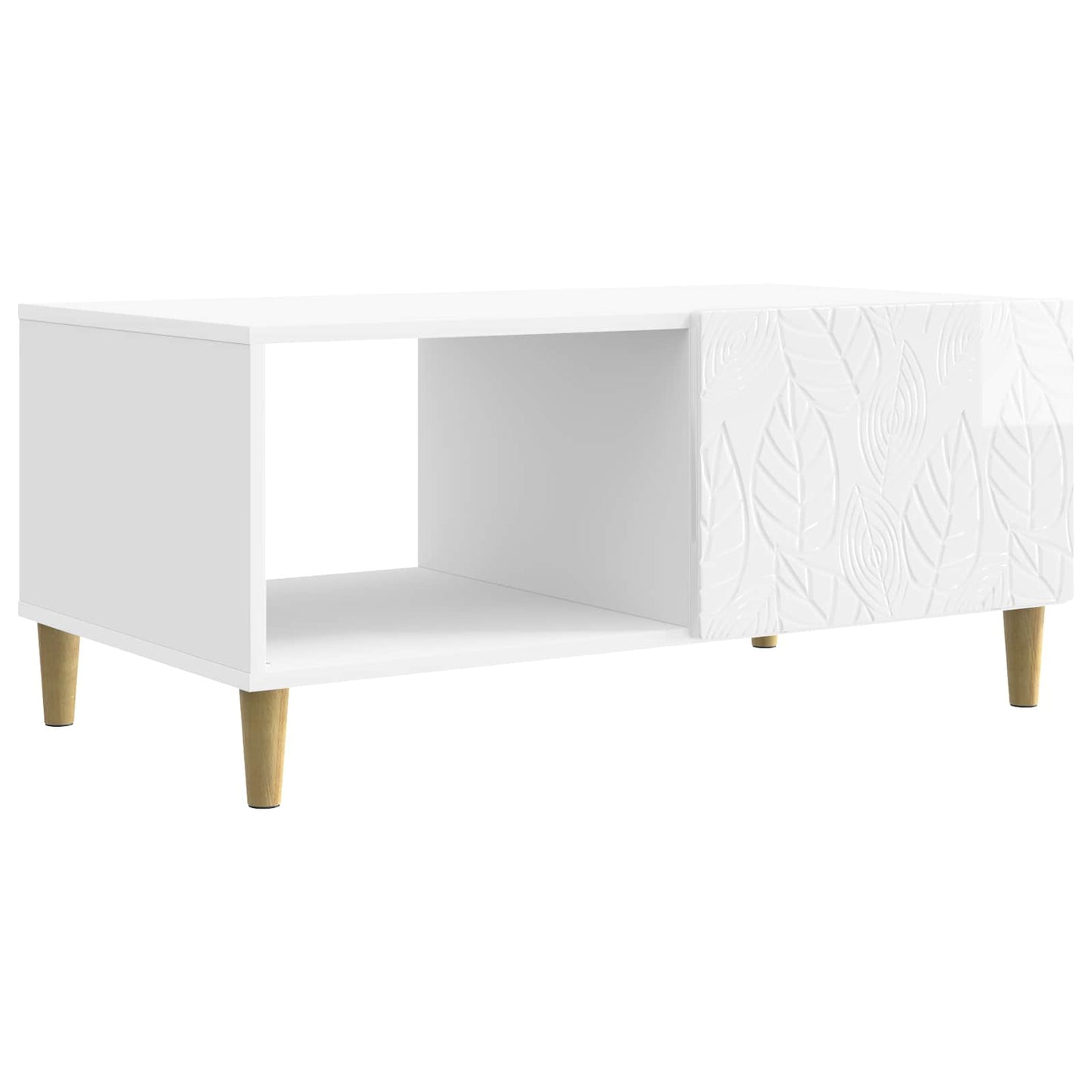 Sofabord Hvid højglans 90 x 50 x 40 cm Konstrueret træ