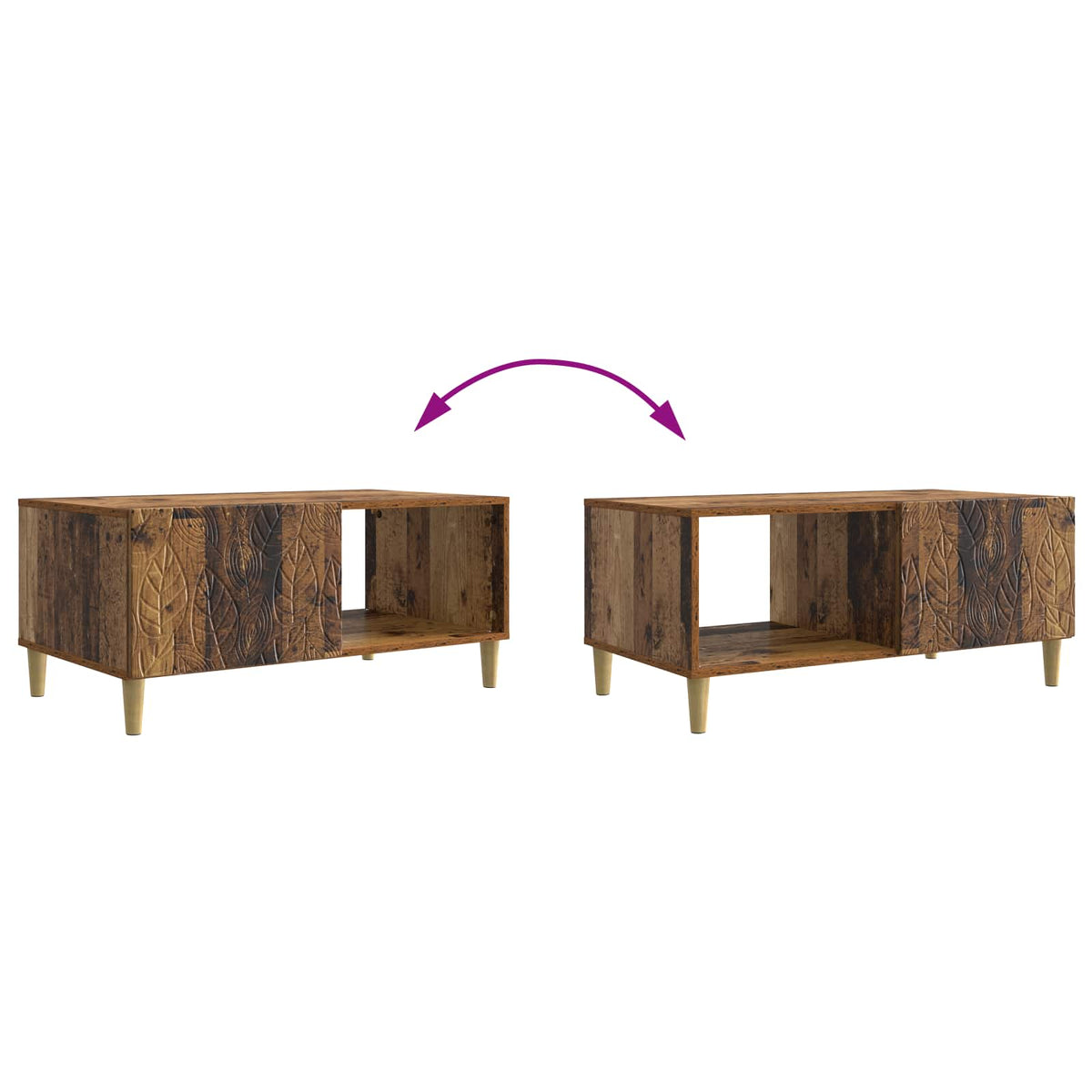 Sofabord Gammelt træ 90 x 50 x 40 cm Konstrueret træ