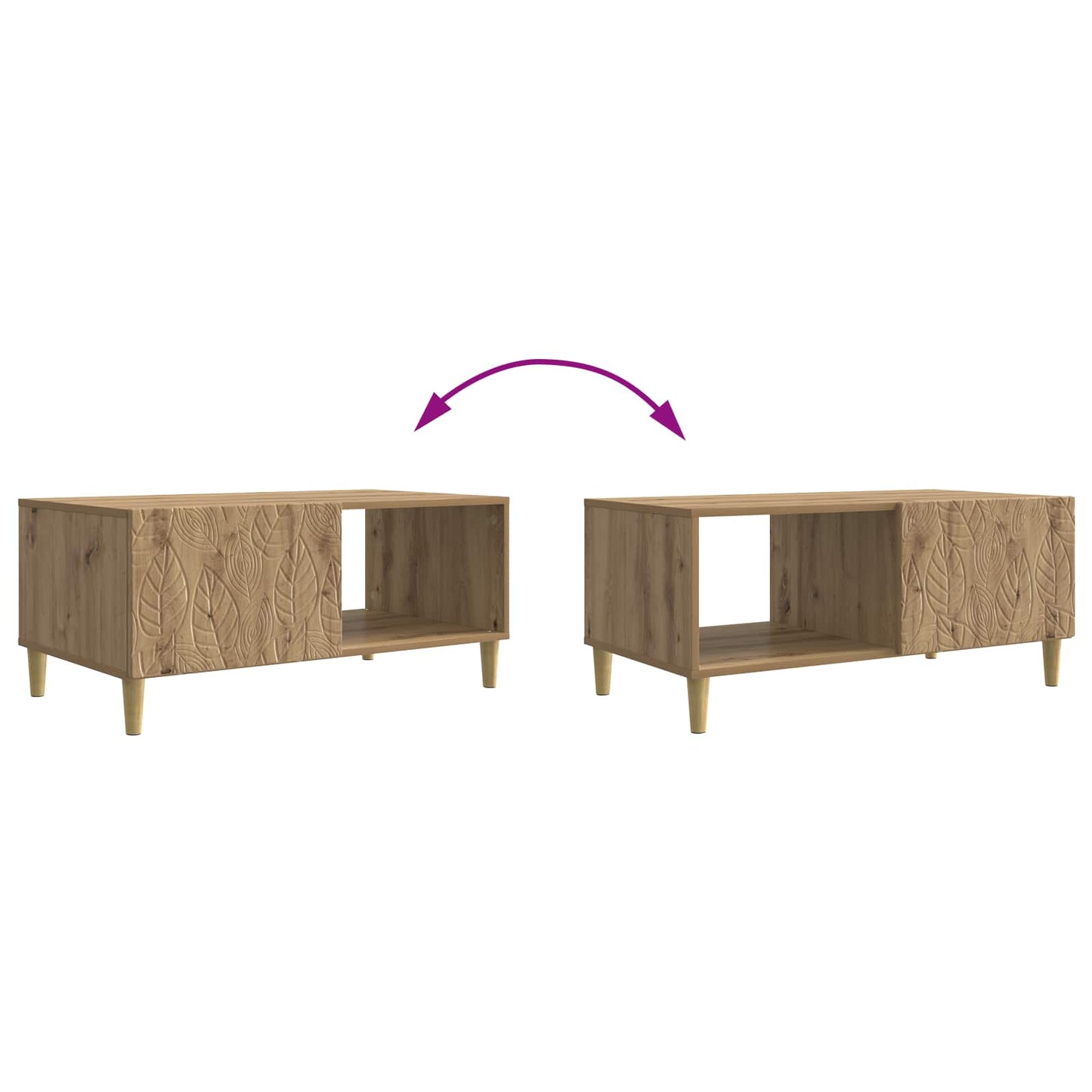 Sofabord Artisan-eg 90 x 50 x 40 cm Konstrueret træ