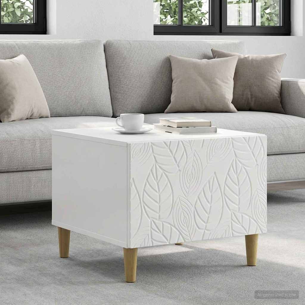 Sofabord Hvid højglans 50 x 49 x 40 cm Konstrueret træ