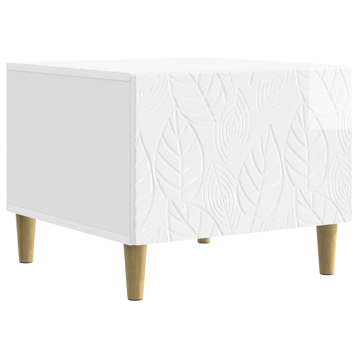 Sofabord Hvid højglans 50 x 49 x 40 cm Konstrueret træ