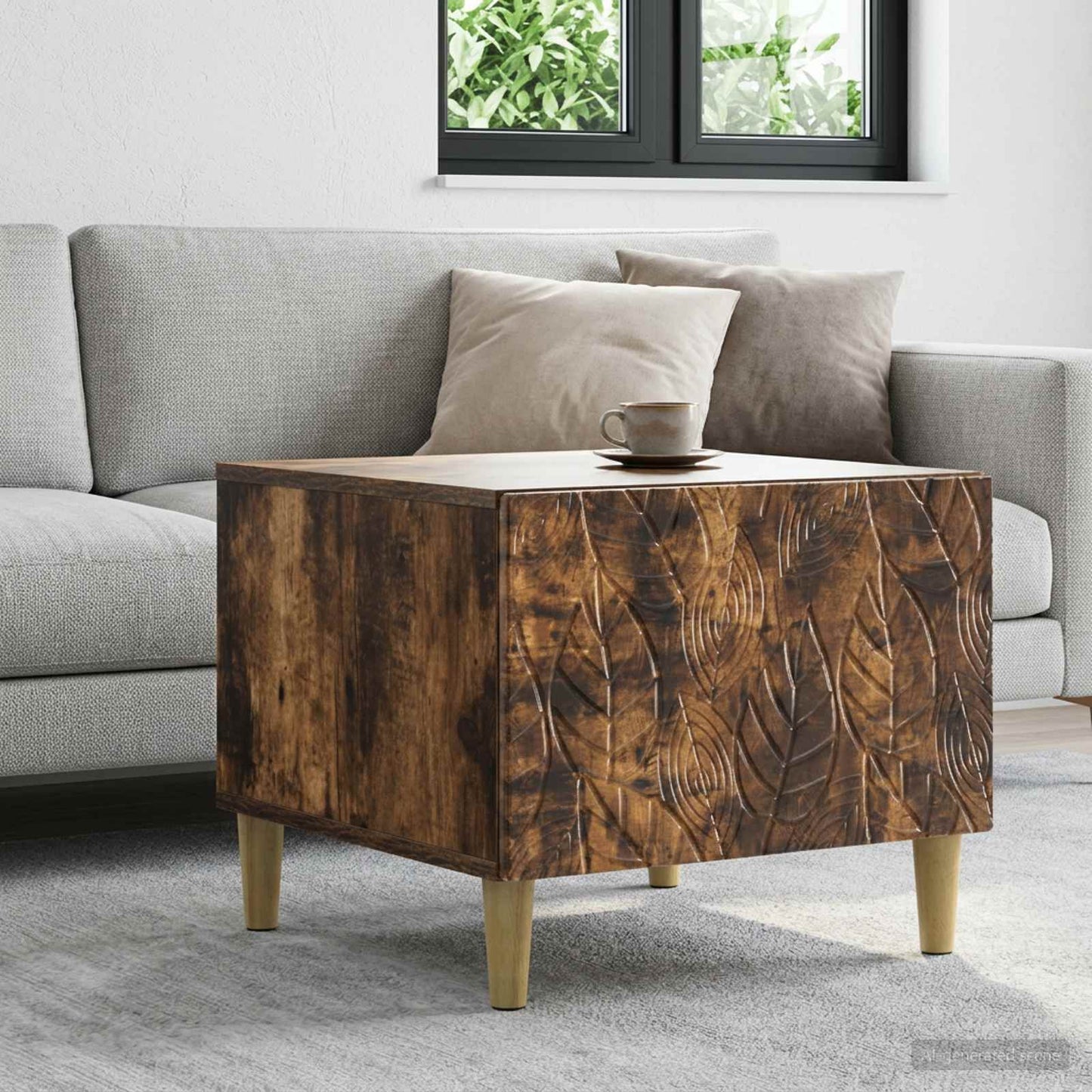 Sofabord Røget eg 50 x 49 x 40 cm Konstrueret træ