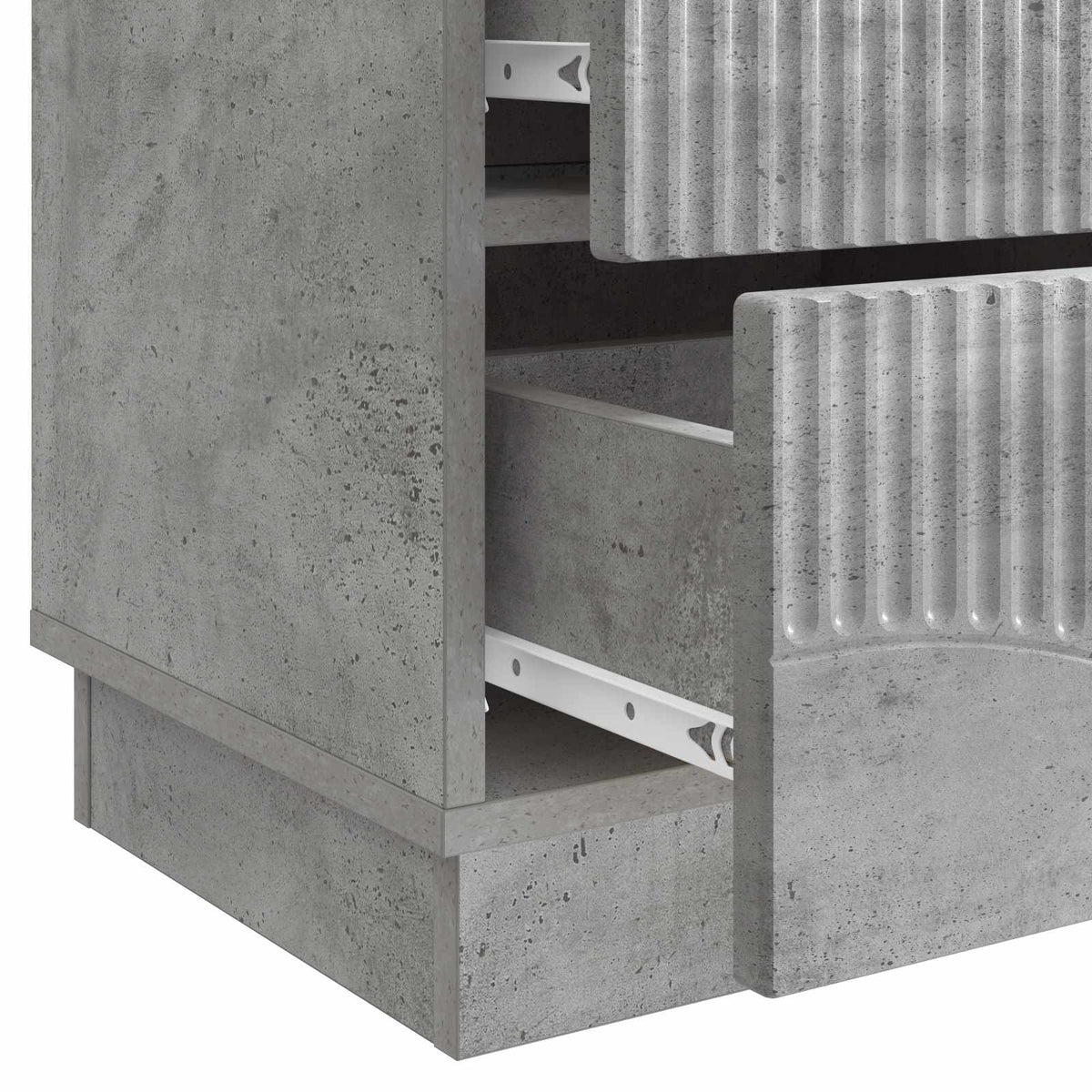 Natskab 2 stk. Betongrå 43 x 34,5 x 44,5 cm Konstrueret træ
