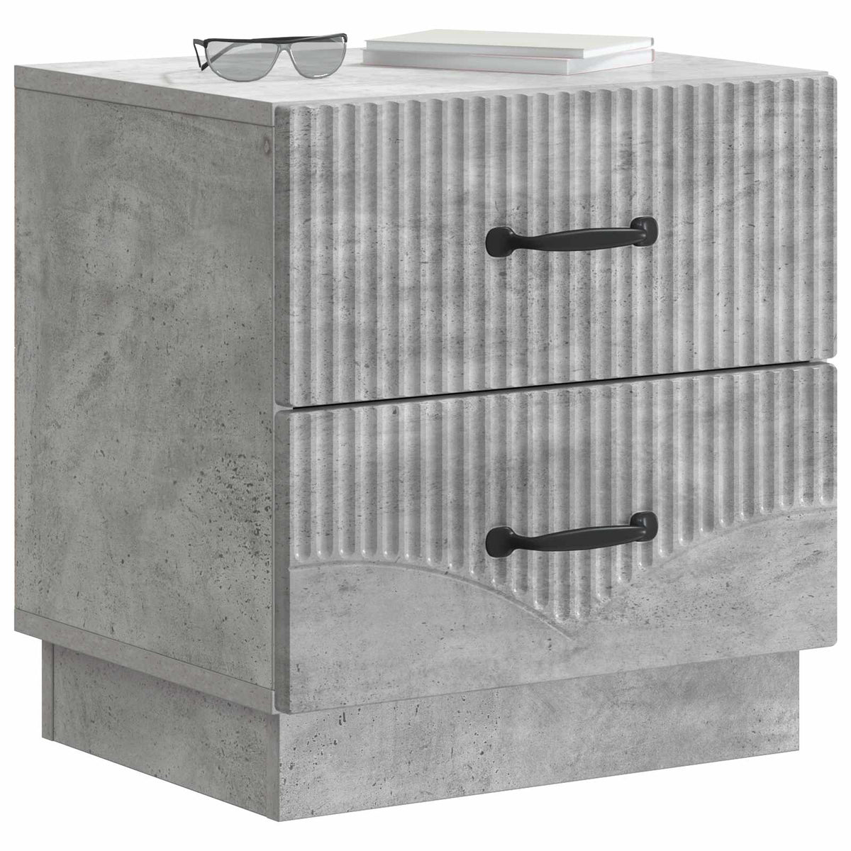 Natskab 2 stk. Betongrå 43 x 34,5 x 44,5 cm Konstrueret træ