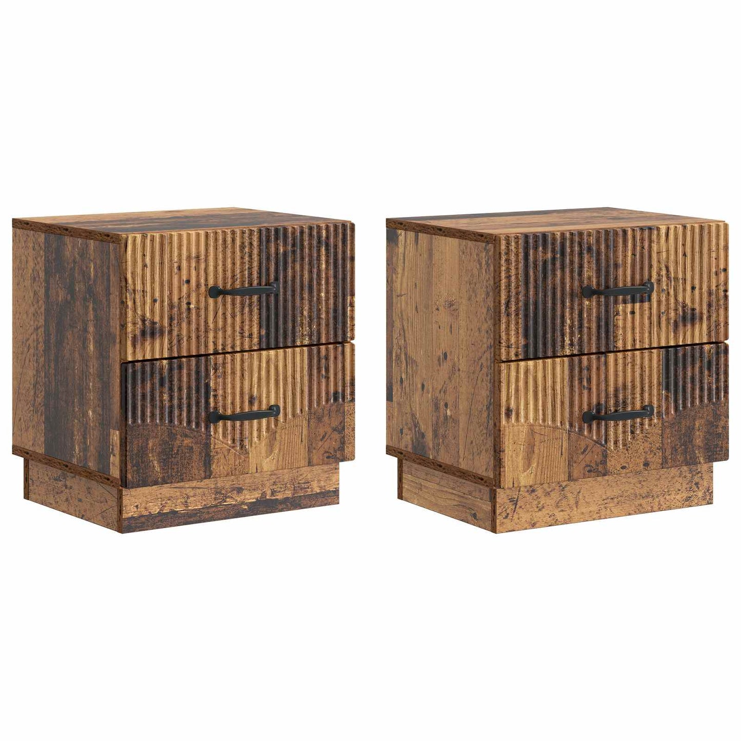 Natskab 2 stk. Gammelt træ 43 x 34,5 x 44,5 cm Konstrueret træ