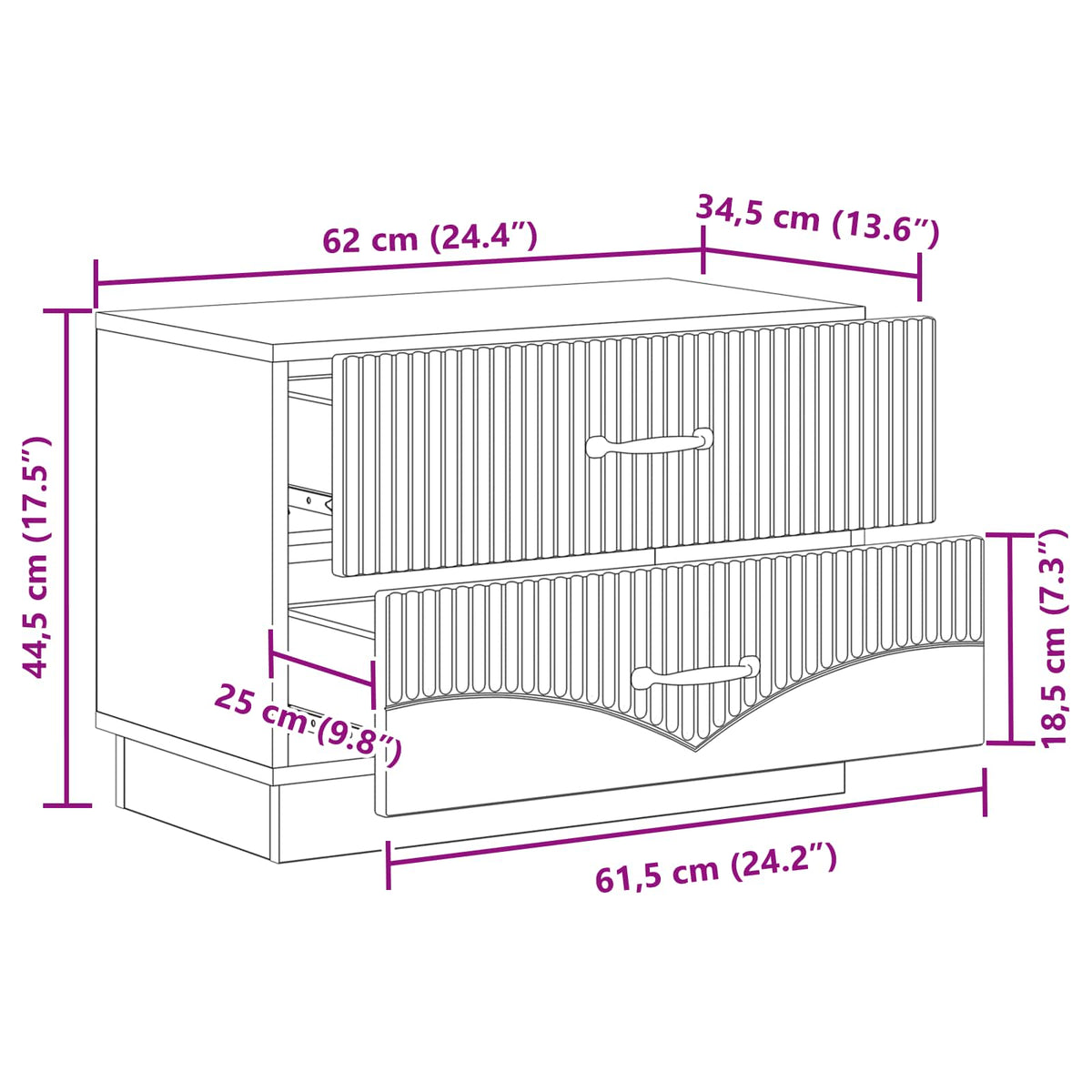 Natskab Betongrå 62 x 34,5 x 44,5 cm Konstrueret træ