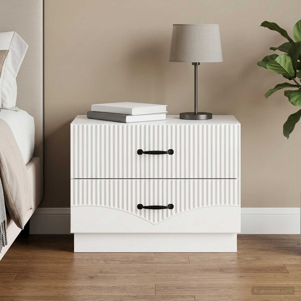 Natskab Hvid højglans 62 x 34,5 x 44,5 cm Konstrueret træ