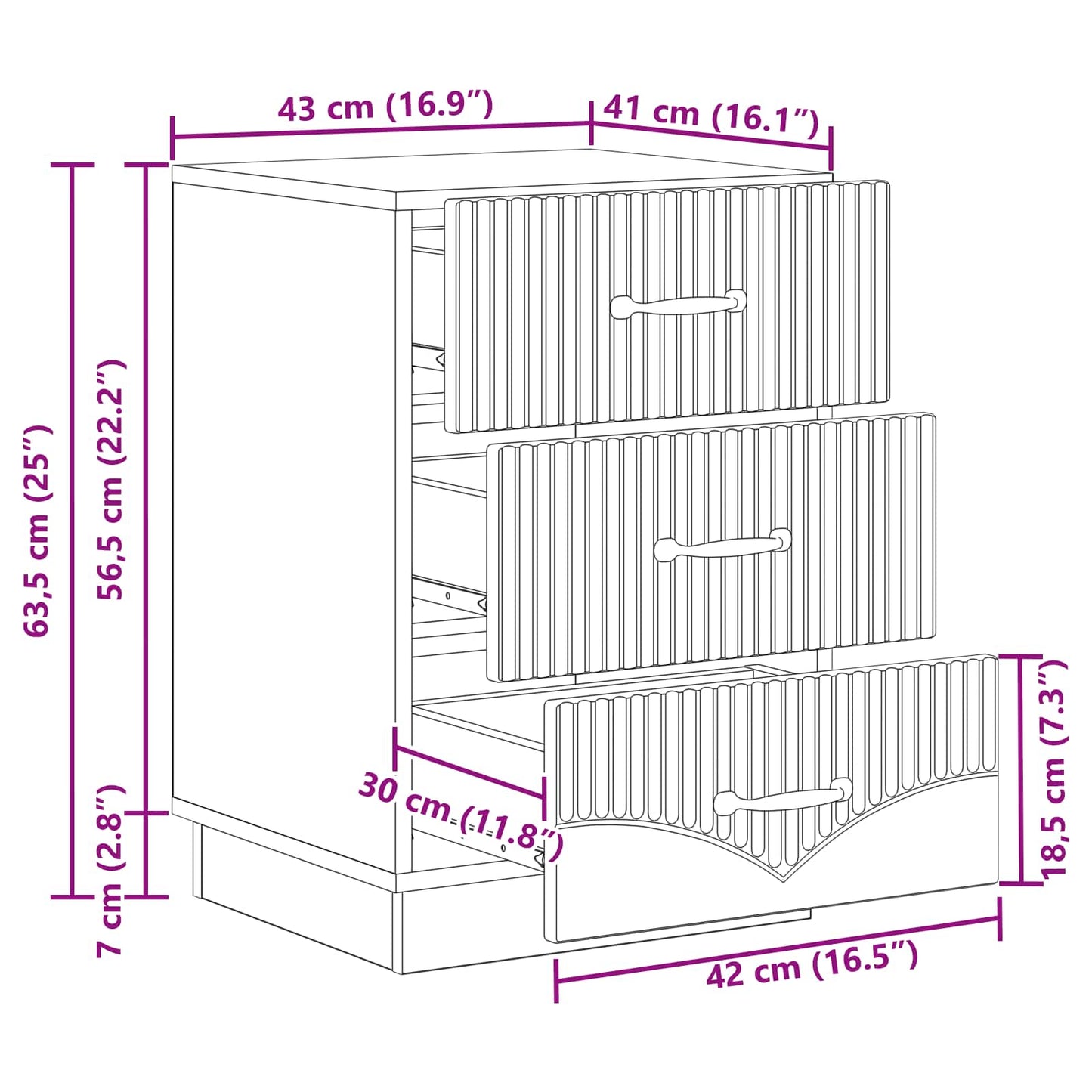 Natskab med skuffe Røget eg 43 x 41 x 63,5 cm Konstrueret træ