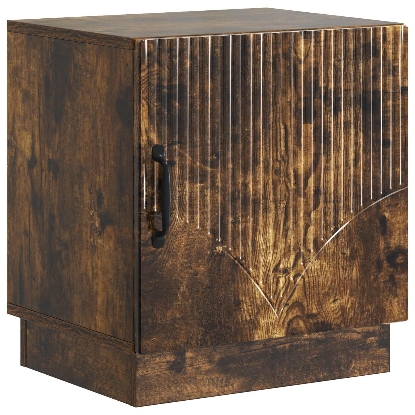 Sengebord 2 stk. Røget eg 43 x 34,5 x 47 cm Konstrueret træ