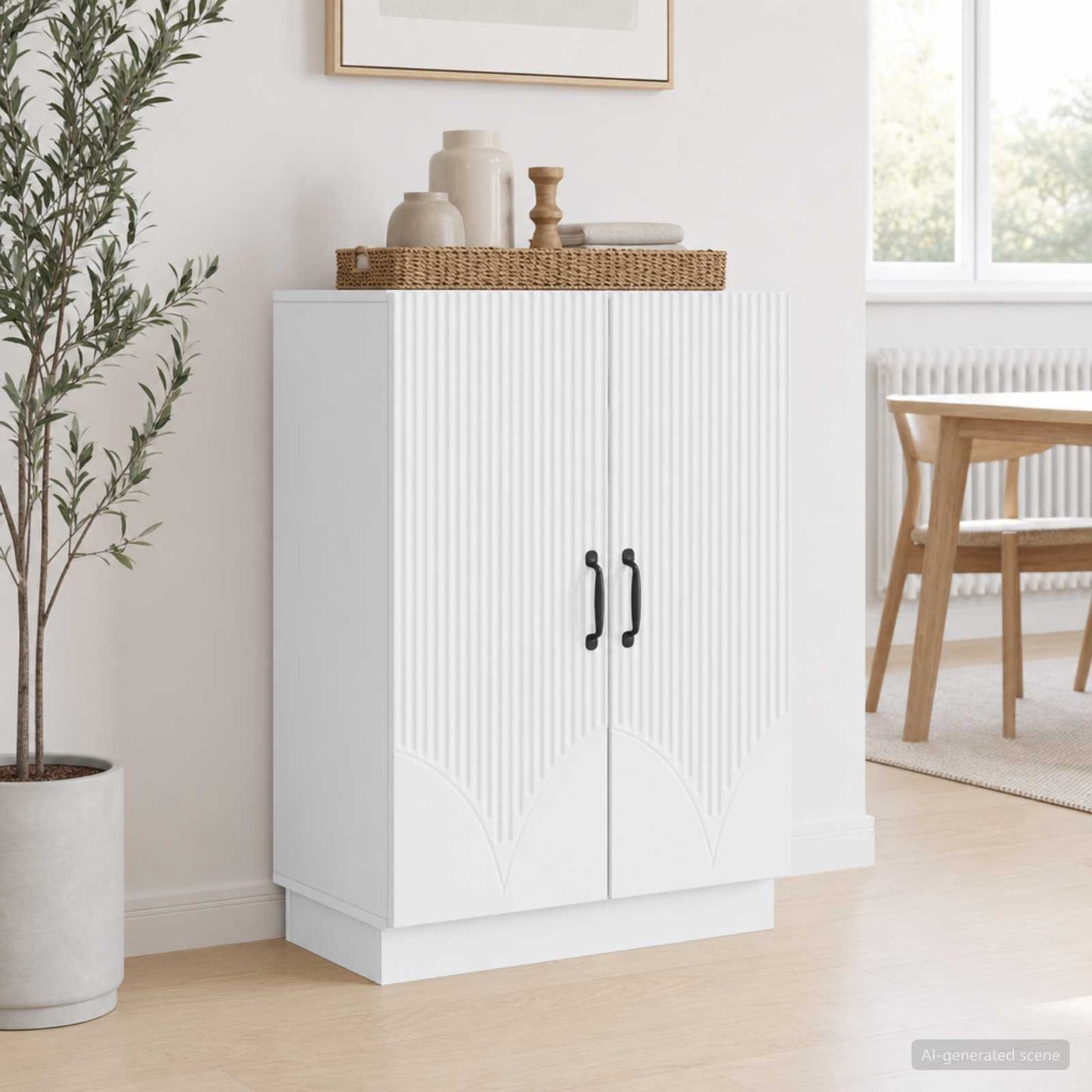 Sideboard Hvid 66 x 34,5 x 87 cm Konstrueret træ