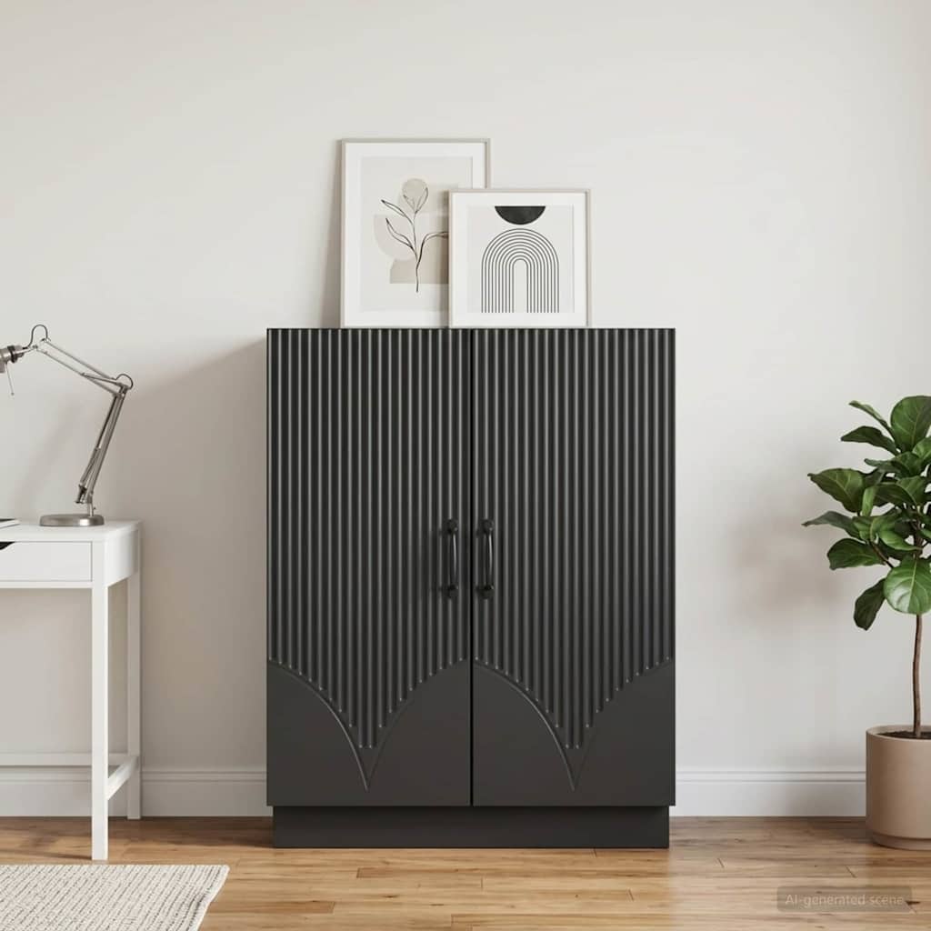 Sideboard Sort 66 x 34,5 x 87 cm Konstrueret træ