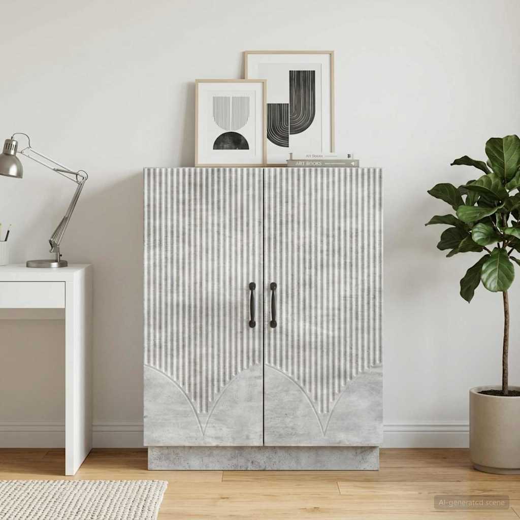 Sideboard Betongrå 66 x 34,5 x 87 cm Konstrueret træ