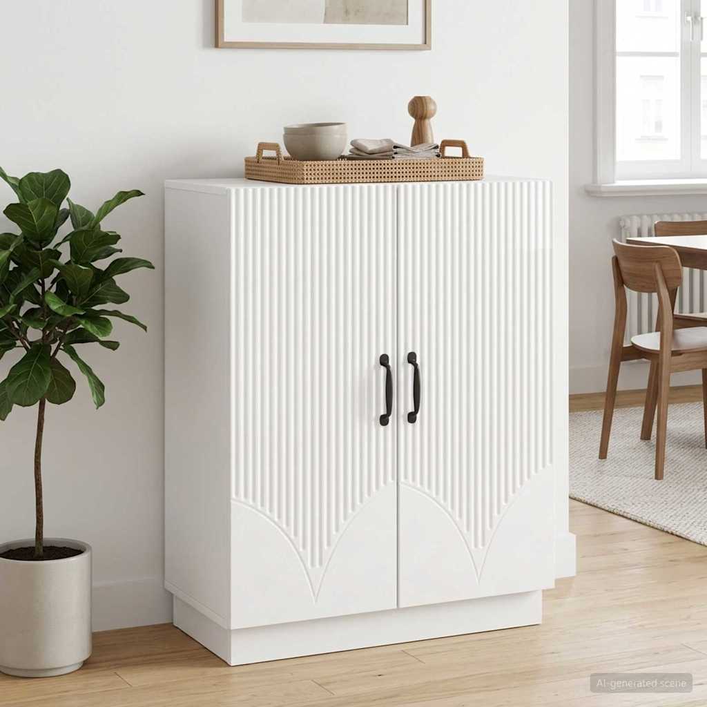 Sideboard Hvid højglans 66 x 34,5 x 87 cm Konstrueret træ