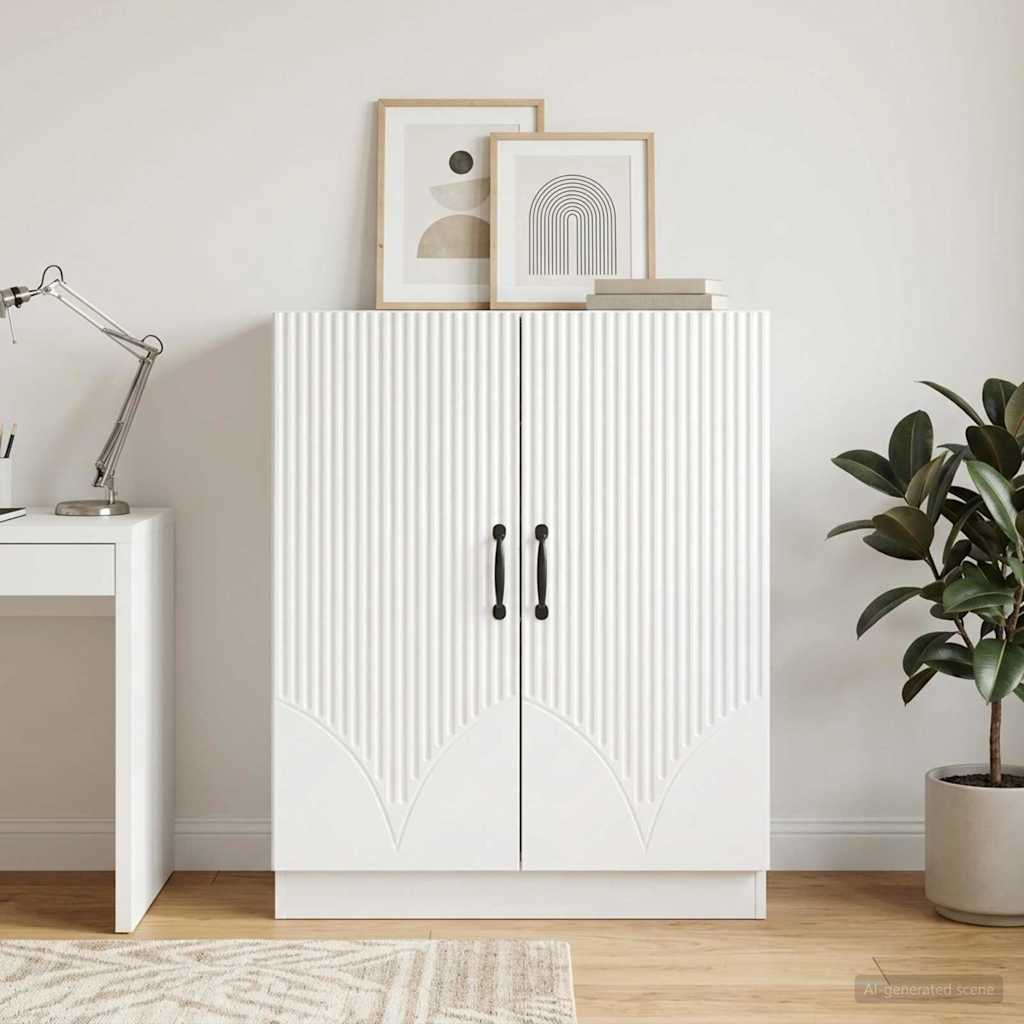 Sideboard Hvid højglans 66 x 34,5 x 87 cm Konstrueret træ