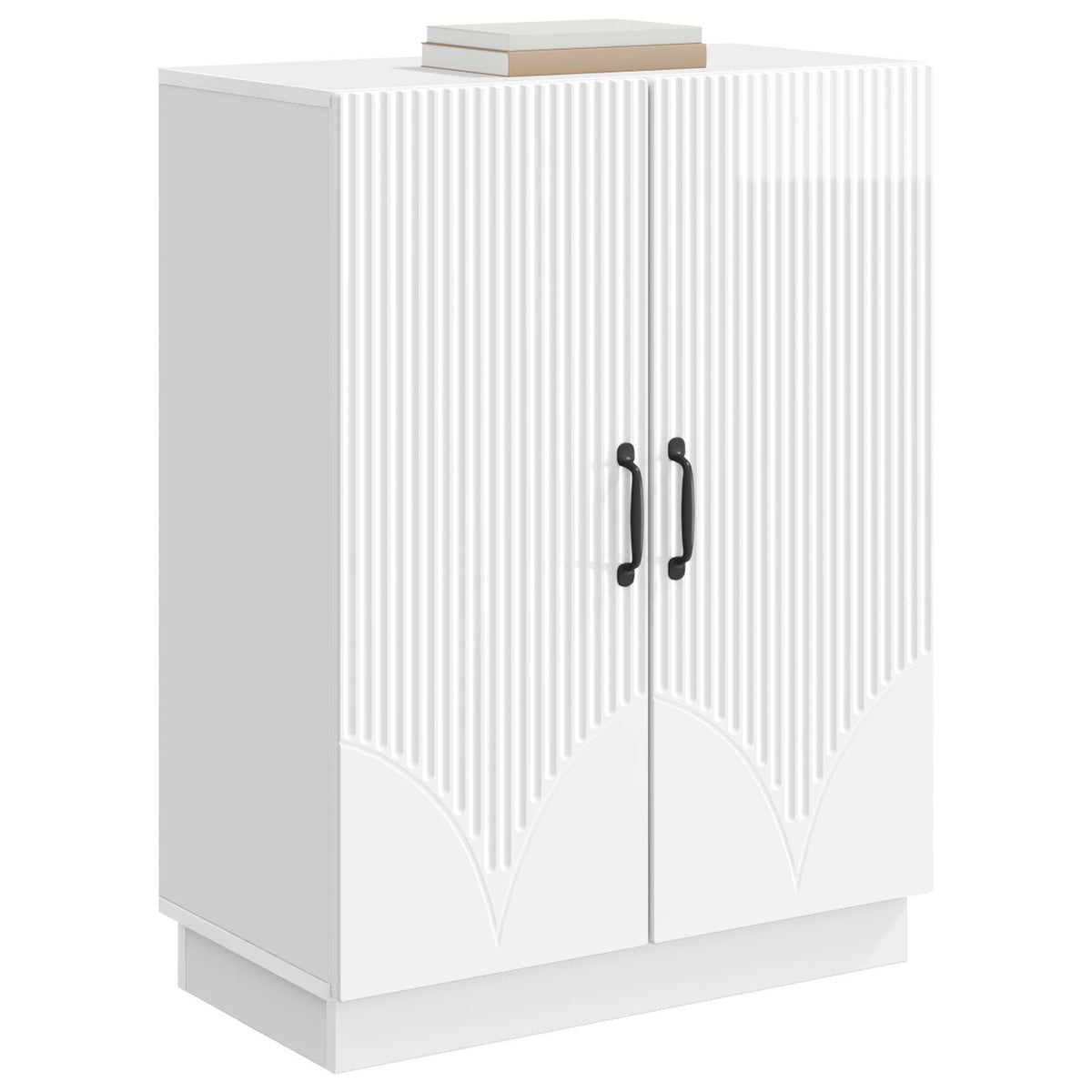 Sideboard Hvid højglans 66 x 34,5 x 87 cm Konstrueret træ