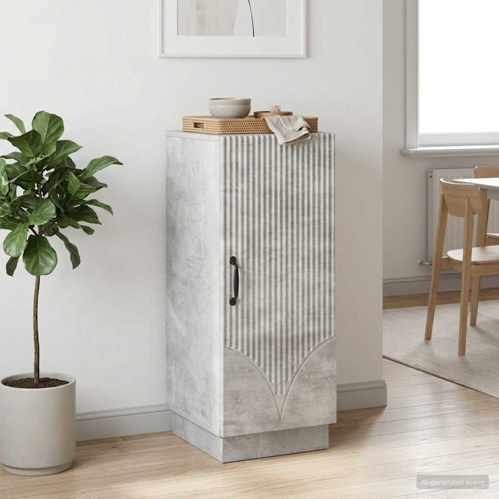 Sideboard Betongrå 33 x 34,5 x 87 cm Konstrueret træ