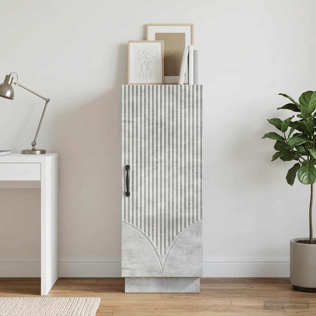Sideboard Betongrå 33 x 34,5 x 87 cm Konstrueret træ