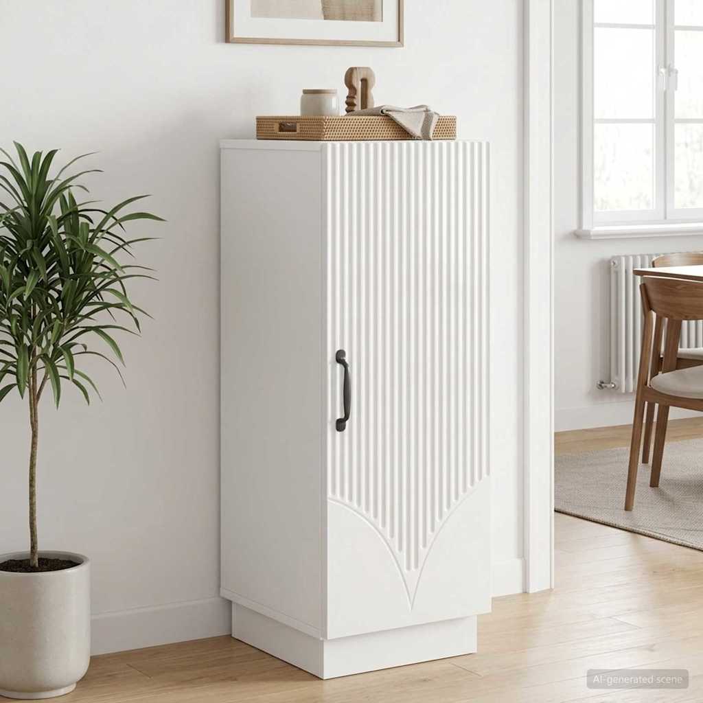 Sideboard Hvid højglans 33 x 34,5 x 87 cm Konstrueret træ