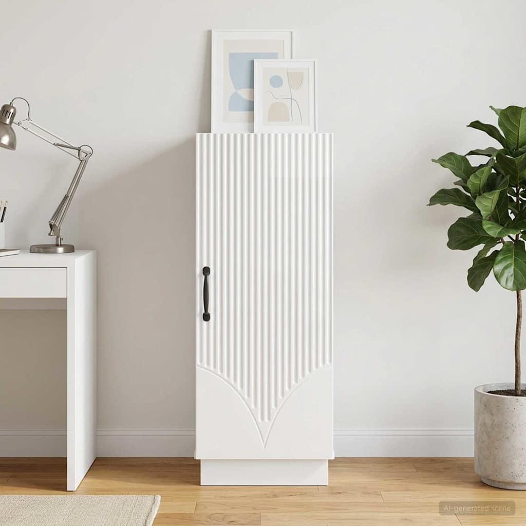 Sideboard Hvid højglans 33 x 34,5 x 87 cm Konstrueret træ