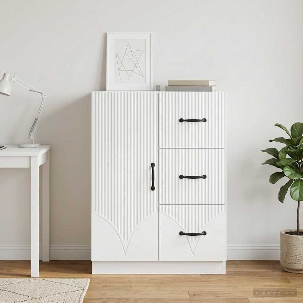 Sideboard Hvid 66 x 34,5 x 87 cm Konstrueret træ