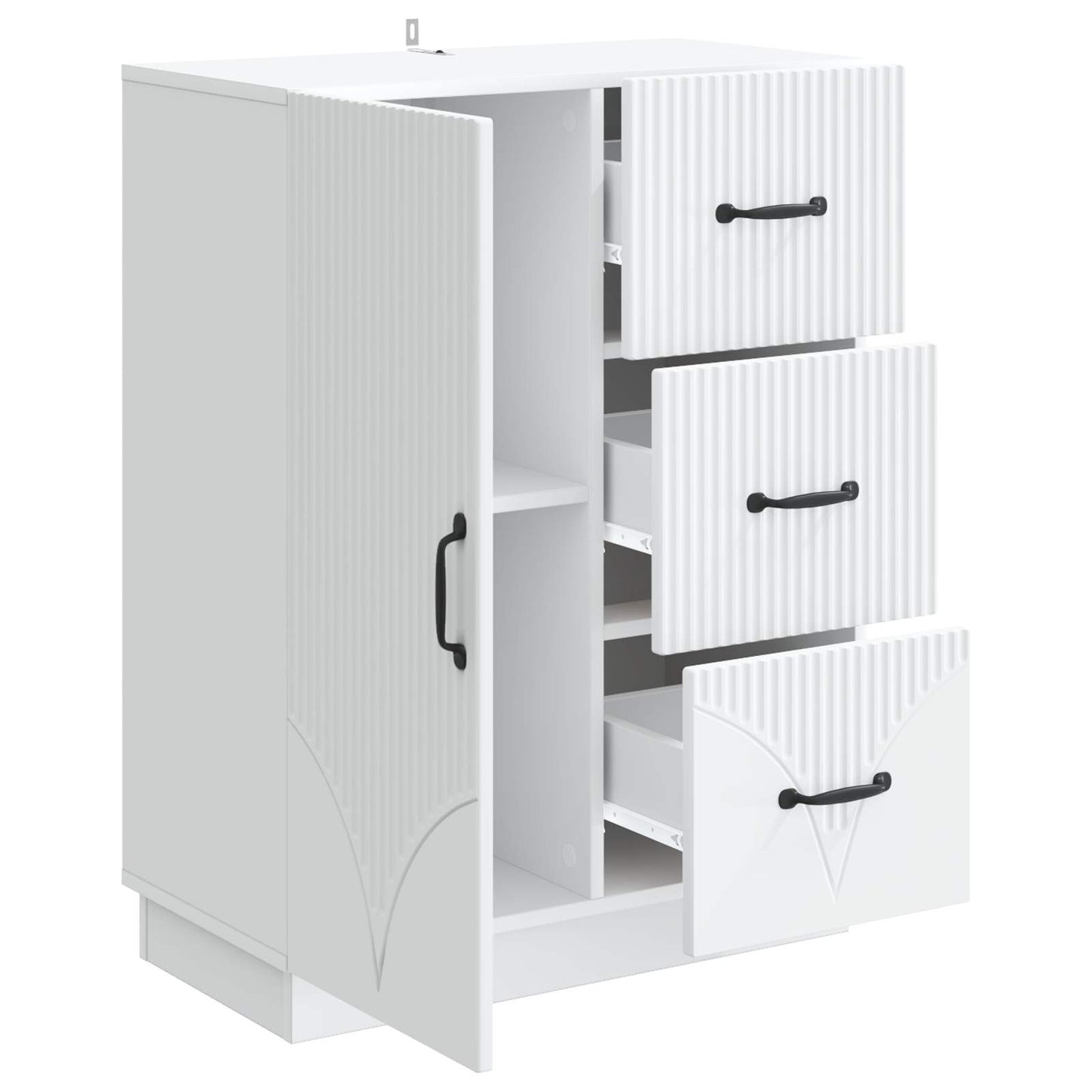 Sideboard Hvid 66 x 34,5 x 87 cm Konstrueret træ