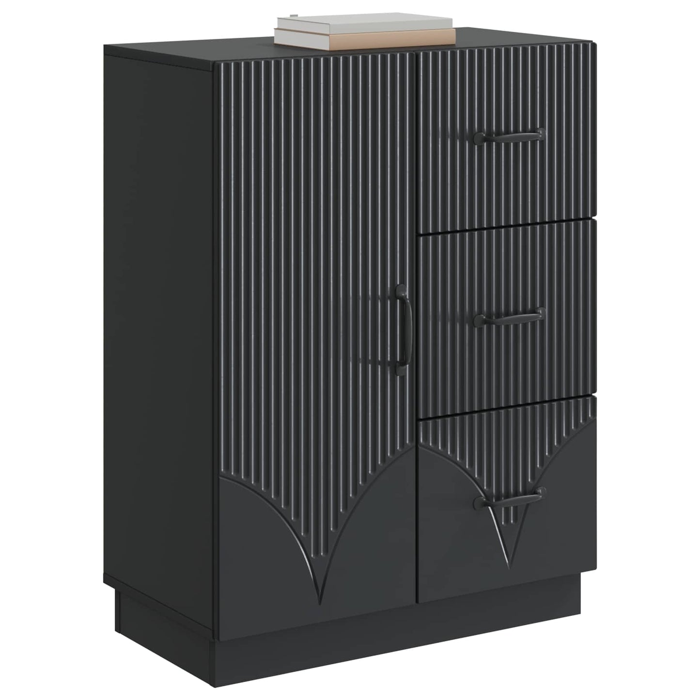 Sideboard med skuffe Sort 66 x 34,5 x 87 cm Konstrueret træ