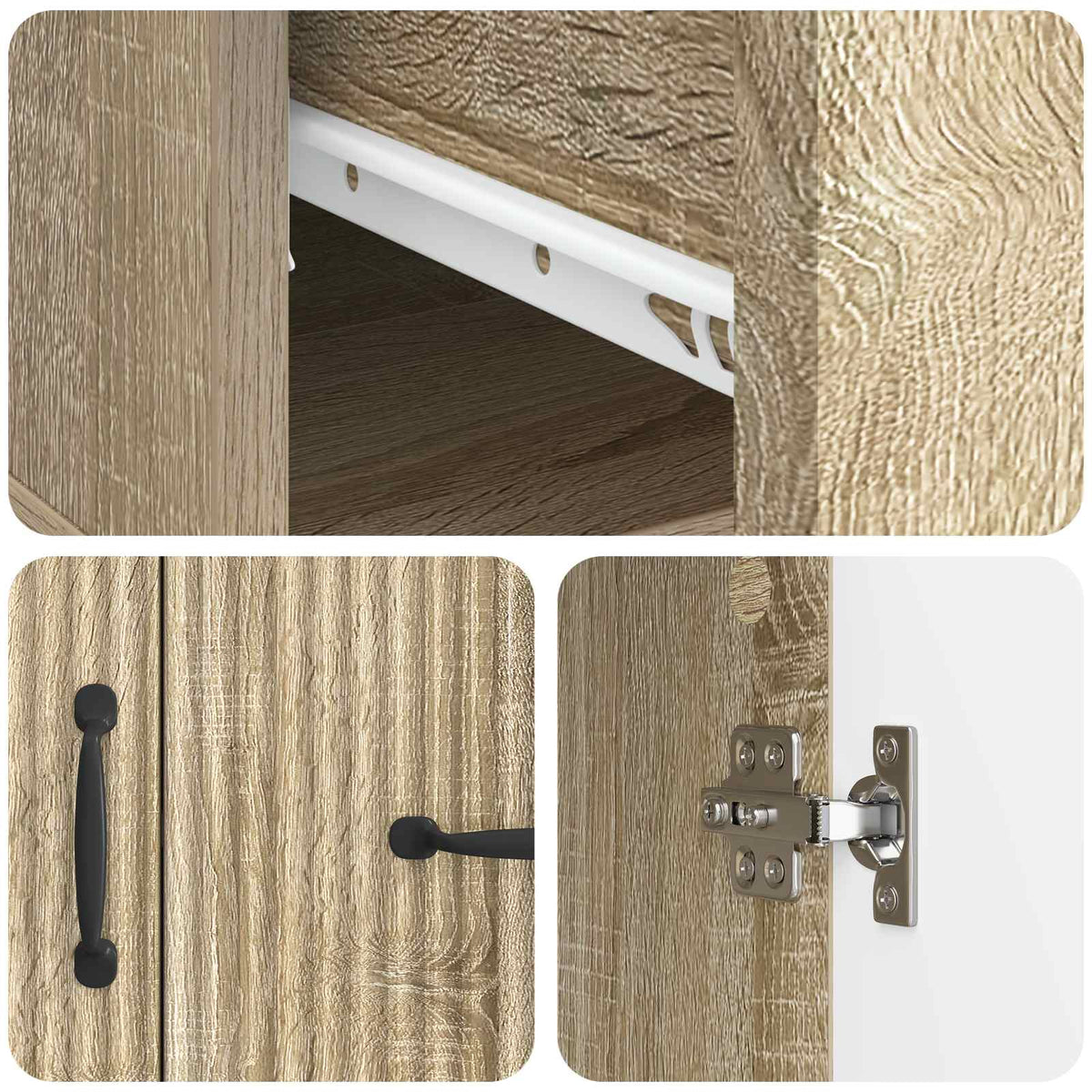 Sideboard Sonoma-eg 66 x 34,5 x 87 cm Konstrueret træ