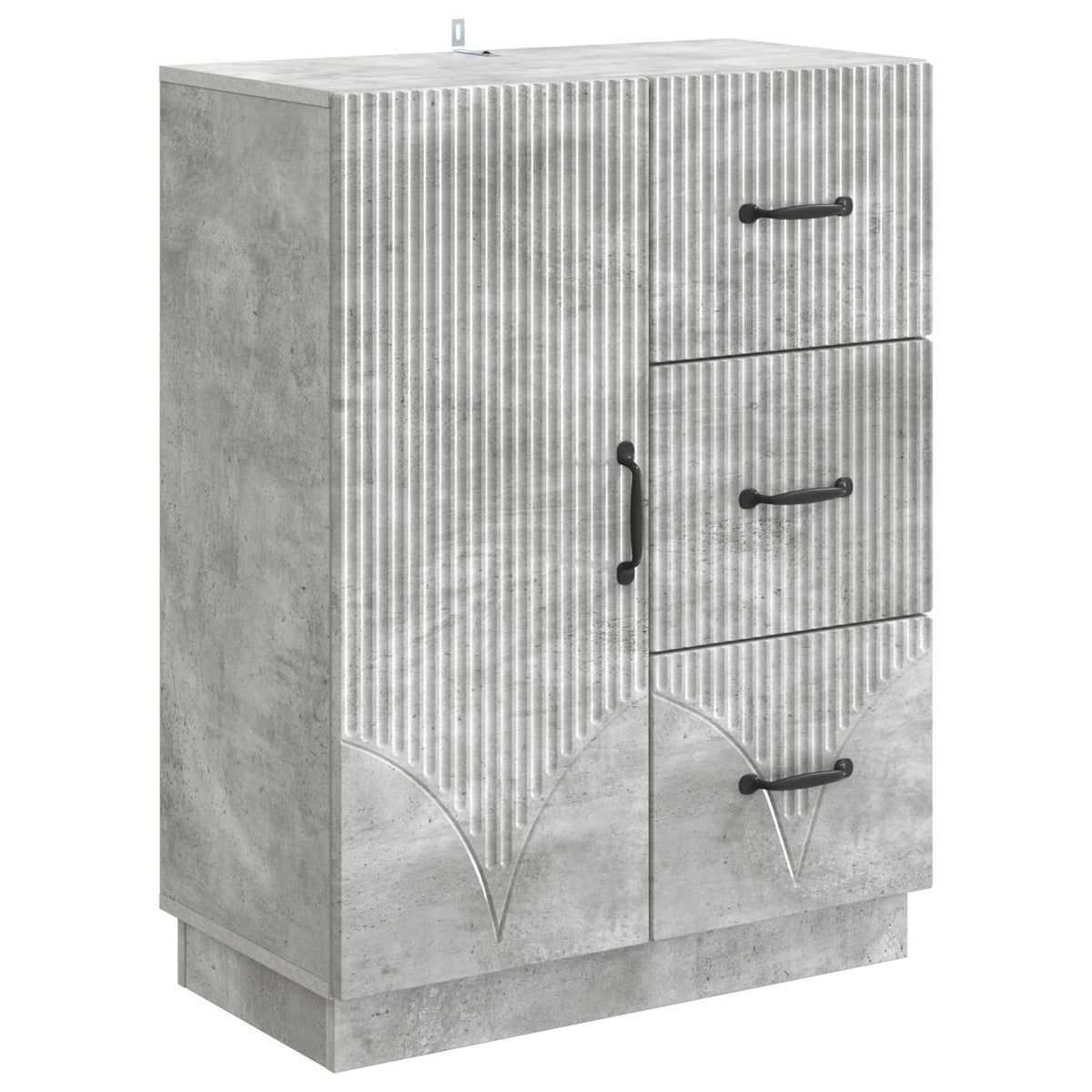 Sideboard med skuffe Betongrå 66 x 34,5 x 87 cm Konstrueret træ