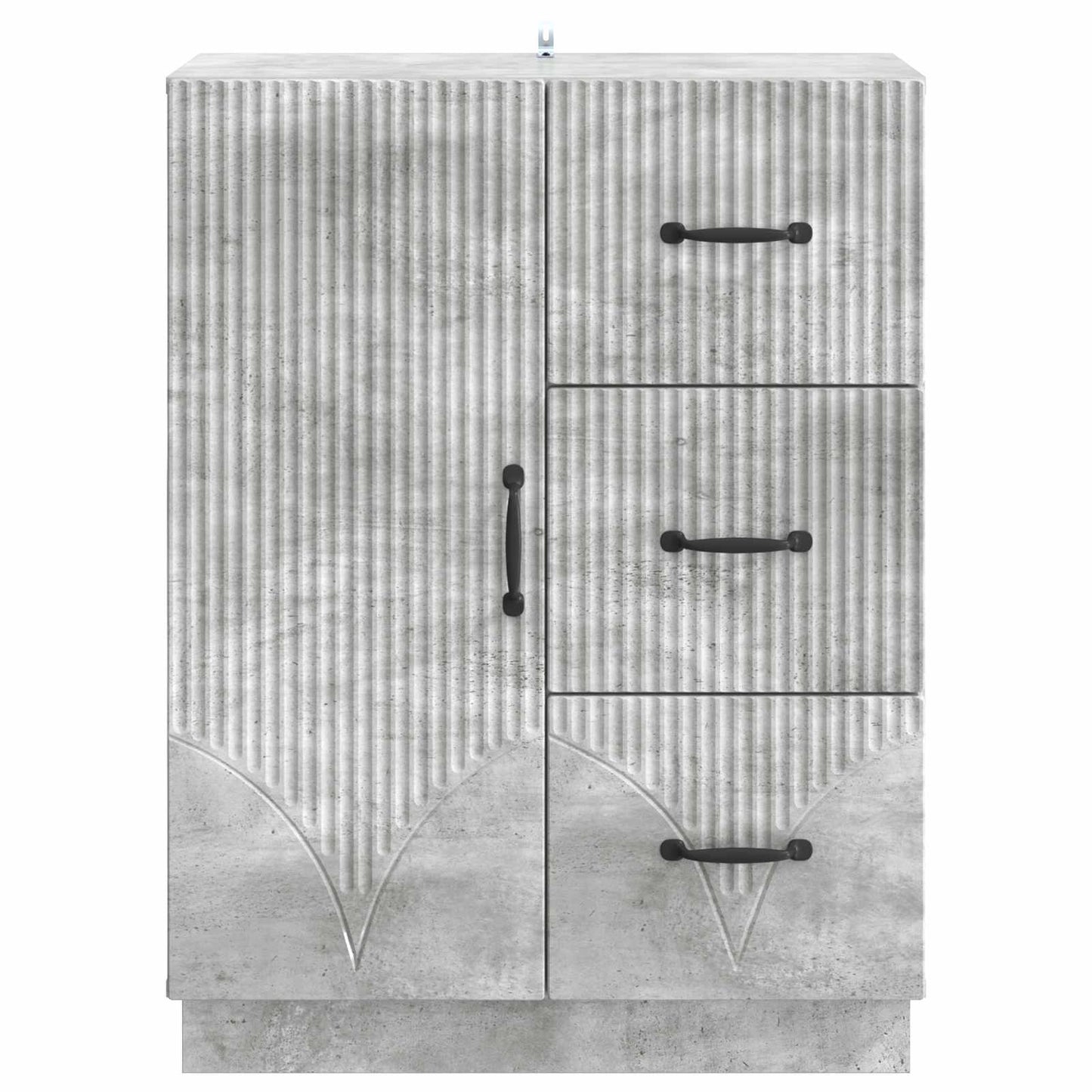 Sideboard med skuffe Betongrå 66 x 34,5 x 87 cm Konstrueret træ
