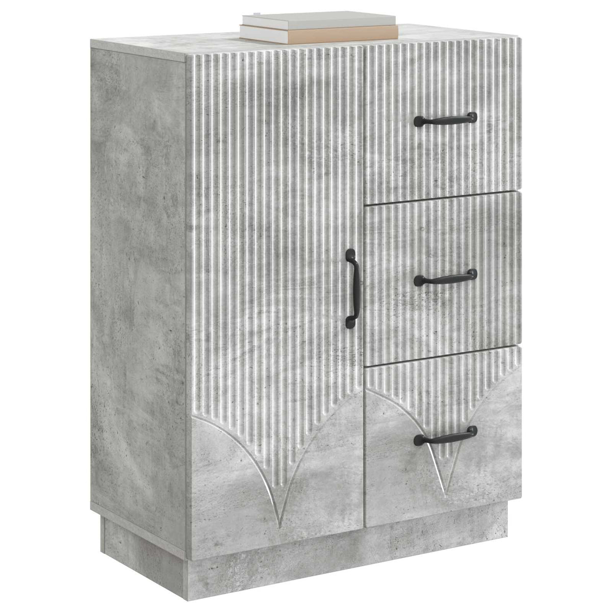 Sideboard med skuffe Betongrå 66 x 34,5 x 87 cm Konstrueret træ
