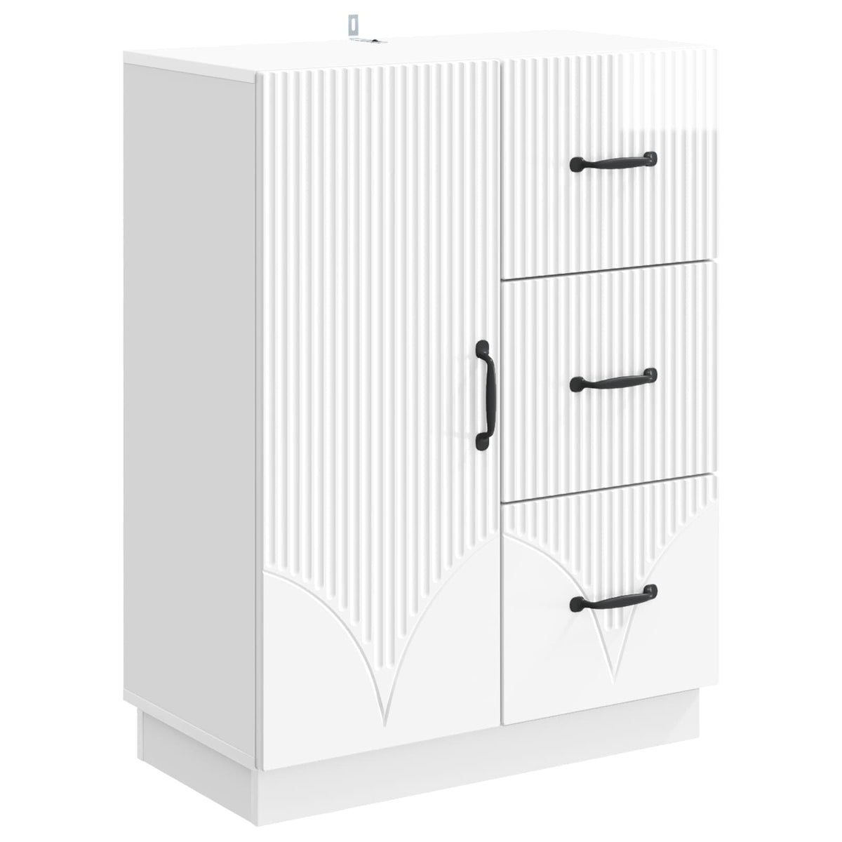 Sideboard Hvid højglans 66 x 34,5 x 87 cm Konstrueret træ