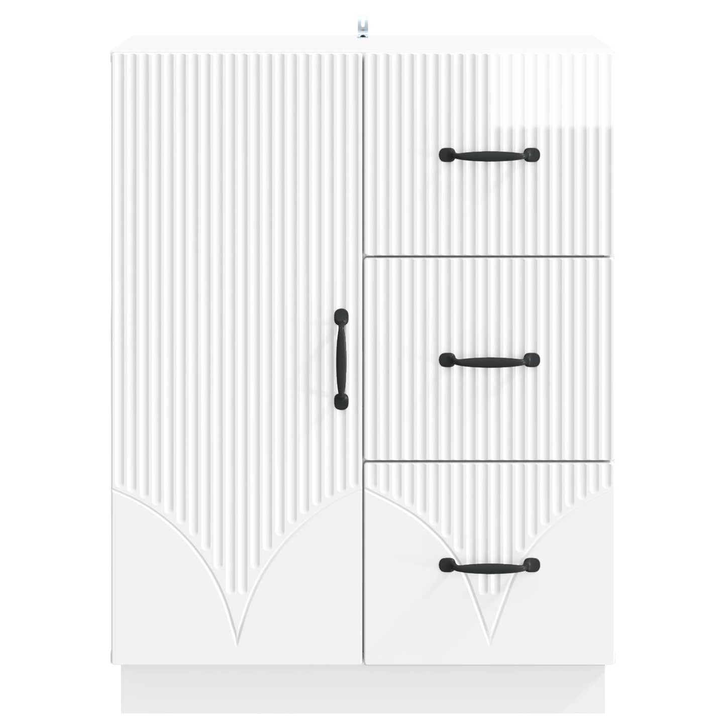 Sideboard Hvid højglans 66 x 34,5 x 87 cm Konstrueret træ