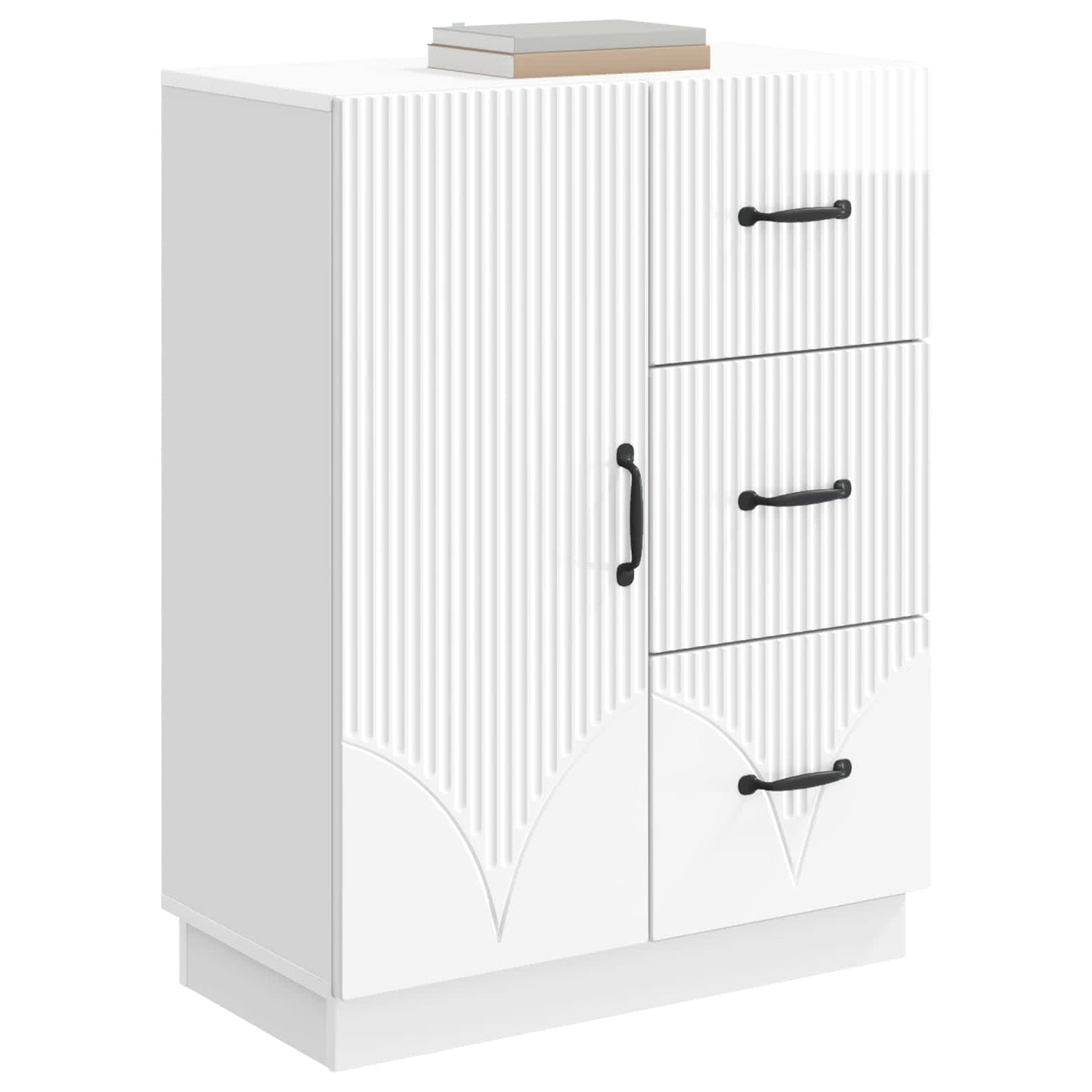 Sideboard Hvid højglans 66 x 34,5 x 87 cm Konstrueret træ