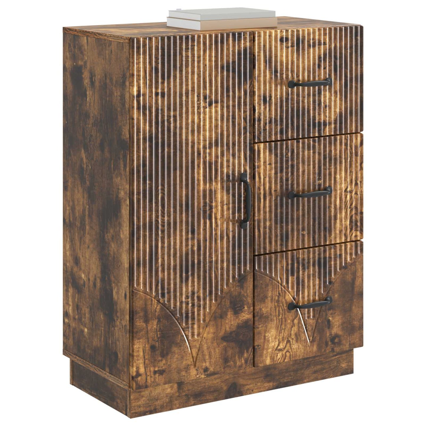 Sideboard med skuffe Røget eg 66 x 34,5 x 87 cm Konstrueret træ