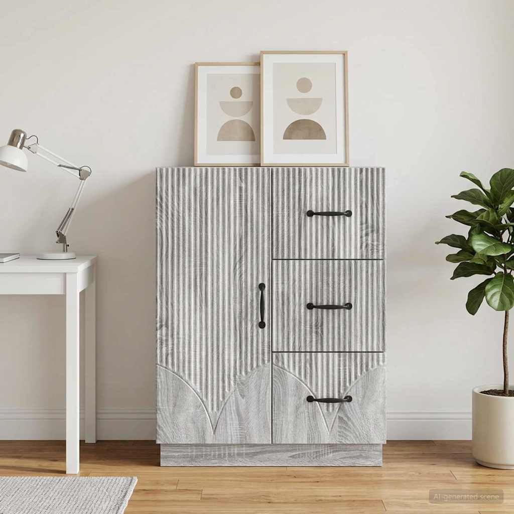 Sideboard Grå sonoma-eg 66 x 34,5 x 87 cm Konstrueret træ